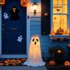 32-дюймовая светящаяся подставка-конфетница в виде привидения, уличная светящаяся хэллоуинская декорация в виде привидения, милый держатель для конфет для угощения на Хэллоуин для декора крыльца входной двери