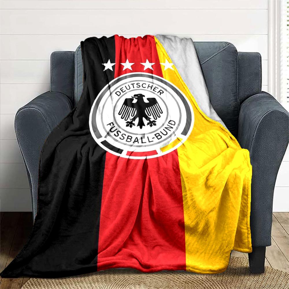 Germany National Team Print Flannel Blanket High Quality Warm Comfortable Cover for All Seasons Perfect for Gifts Home Decor