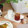 2 Pcs Glass Cups Set Drinking Glasses with Straw Creative Coffee Mug for Cocktail,Beer, Water,Soda,Tea- with Cleaning Brushe
