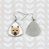 Norwich Terrier -Kolczyki Ze Zdjęciem I Napisem Geometryczne Pies Art-Dog