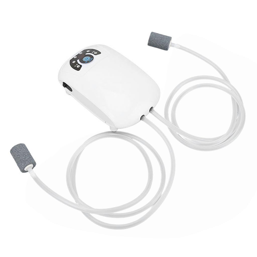 Aquarium Oxygen Pump Silent 2 Outlets Small Portable Fish Tank Air Bubbler Pump for Fishing Home