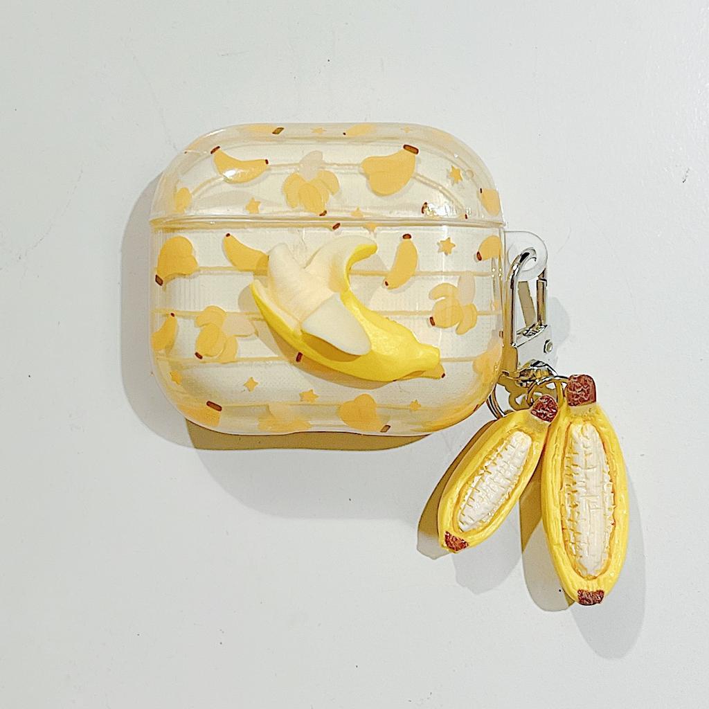 Three-dimensional banana is suitable for Apple Airpodspro1 earphone protective case cover 1pro second and third generation earphone case 1st generatio