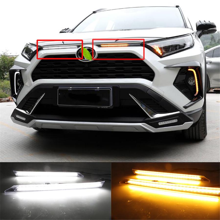 3-цветные передние светодиодные дневные ходовые огни для Toyota RAV4 2019-2020 DRL лампа указателя поворота