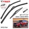 3 шт. щетки стеклоочистителя для Nissan X-Trail T32 Rogue 2 2014-2020 26 "17" 12 "подходят для переднего лобового стекла, щетки для окон, резак, аксессуары 2018 2019
