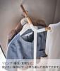Yamazaki Jitsugyo 5550 Leather Corner Coat Space Easy to Coat Hanger Hanger, White, Approx. W48.5XD31.5XH160cm, Tower, Saving, Move,