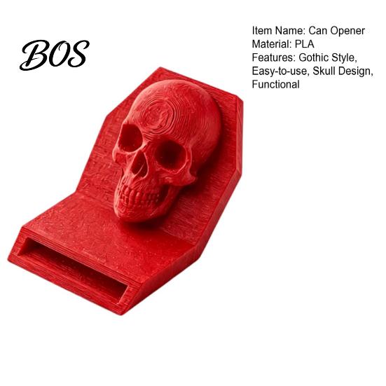 Dark Style Kitchen Tool Gothic Skull Can Opener, 3D Printed Pull Opener Tab Tool, Trendy Accessory Gift for Friends