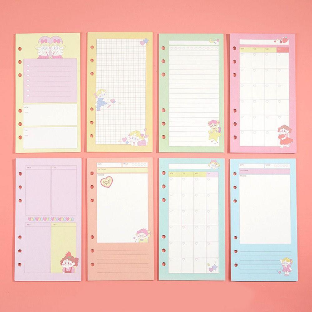 80 Sheets Notebook Paper 6 Holes Binder Inside Page Kawaii Loose Leaf Paper Refill Students