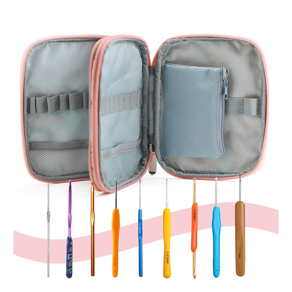 Двухслойная сумка на молнии для вязальных инструментов