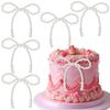5/10Pcs Pearl Bow Cake Decoration, Suitable For Single Party, Birthday, Baptism, Wedding, Princess Themed Party Decoration