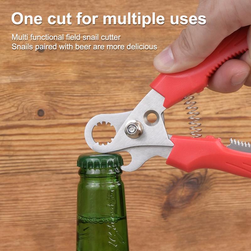 Ножницы для улиток с открывалкой для бутылок Профессиональные плоскогубцы для улиток Нескользящие полевые ножницы для улиток Инструмент для морепродуктов