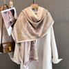 65*185cm Thickened Warm Scarf For Women Luxury Floral Long Tassel Pashmina Shawl Faux Cashmere Warps Autumn Winter Blanket