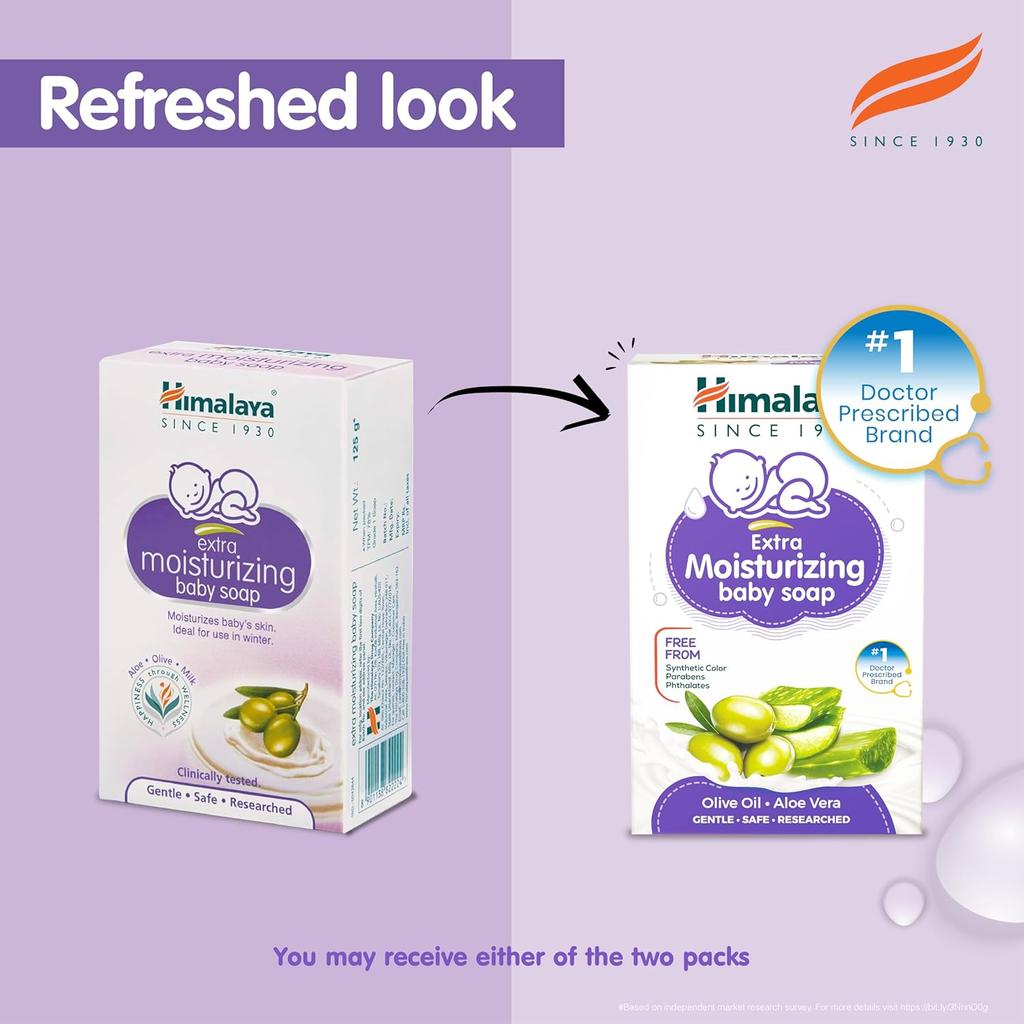Himalaya Сверхувлажняющее детское мыло 125 г, Мягкий зимний уход за кожей новорожденных
