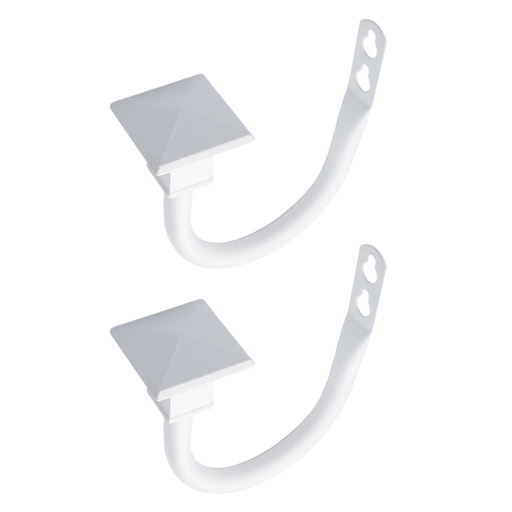 1 Pair(2 ) Curtain Tieback Metal Drapery Hold Back Hooks Stylish , White