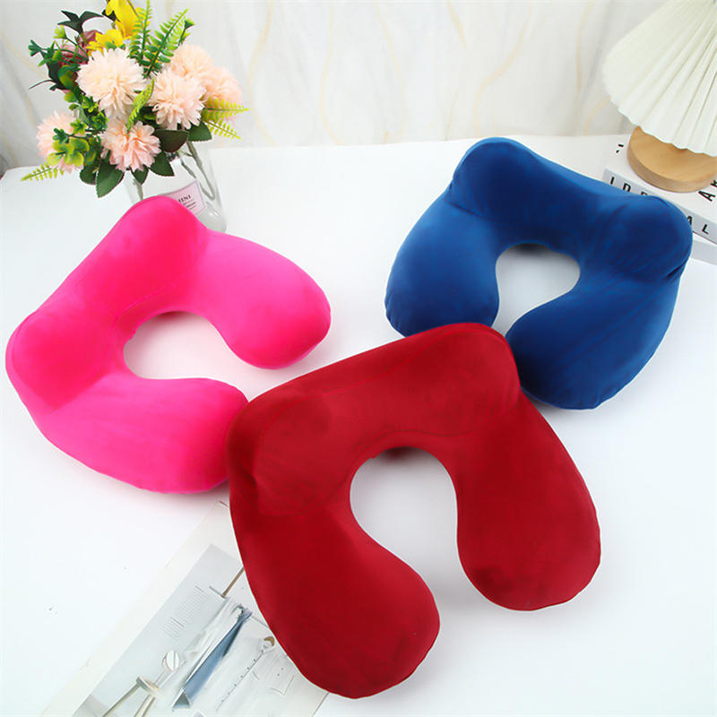 Подушка для путешествий в форме буквы U, надувная подушка для головы и шеи в автомобиле, портативная, съемная и моющаяся, для путешествий, офисные принадлежности