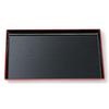 42cm Rectangular Tray In Black or Lacquerware Made In Japan J-kitchens Cloth-Weave (Tray) Red, Non-Slip, (ABS Resin),