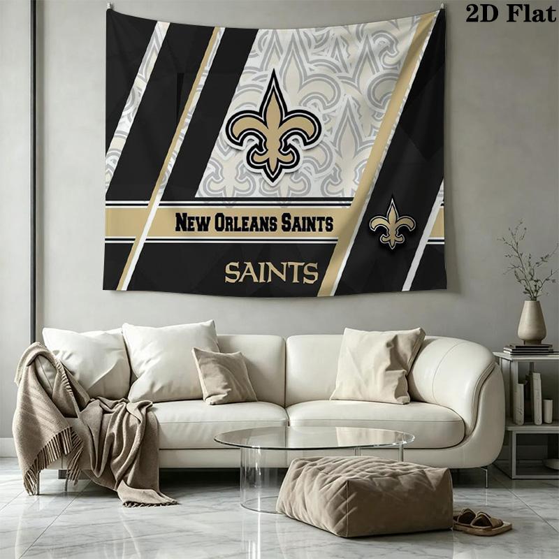 New Orleans Saints Logo Wall Tapestry Aesthetic Wall Hanging Printed Fabric Blanket Decorative Tapestries for Bedroom Living Room Home Decor