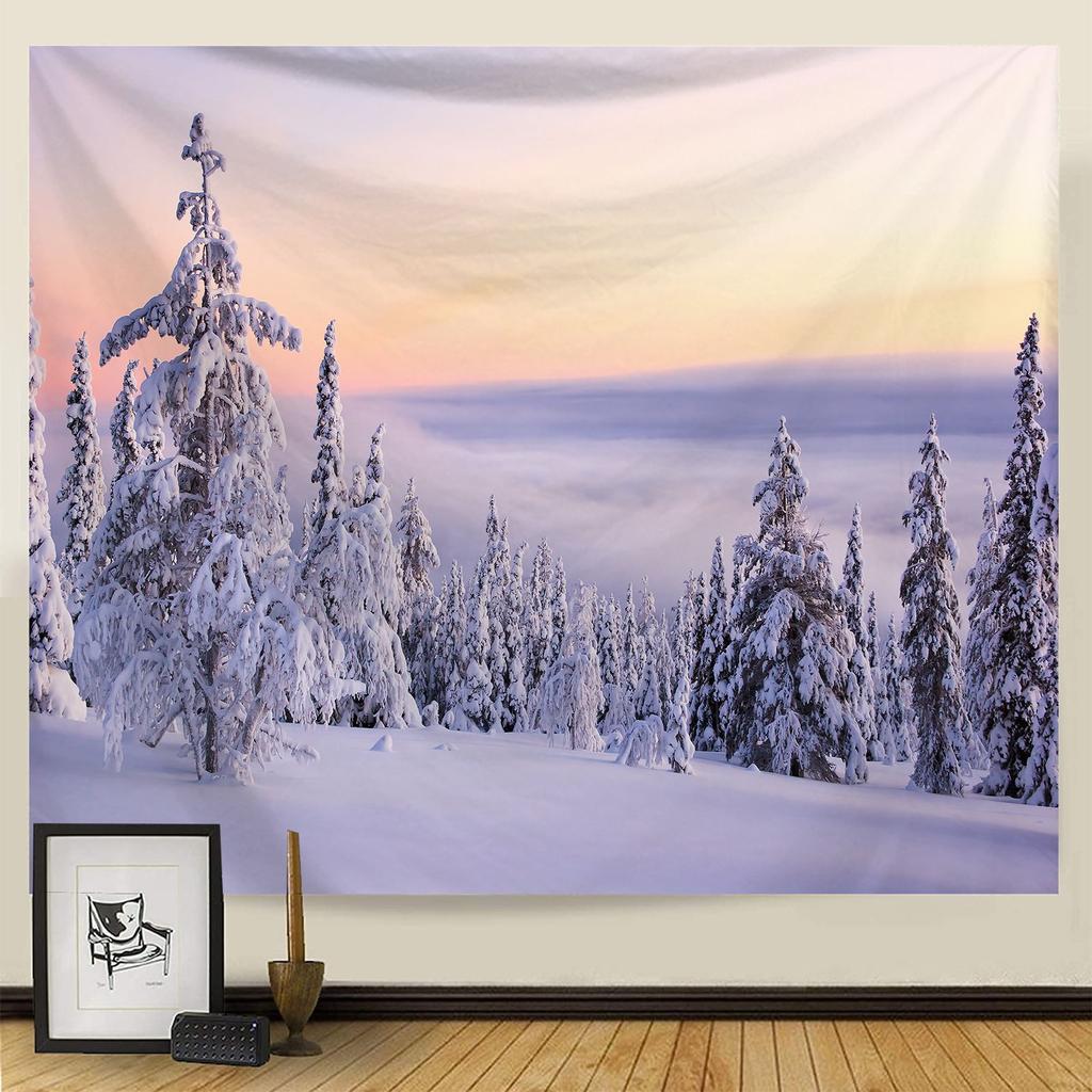 Гобелен Рождественская снежная сцена серии фон висит ткань дома гостиная спальня прикроватный настенный гобелен