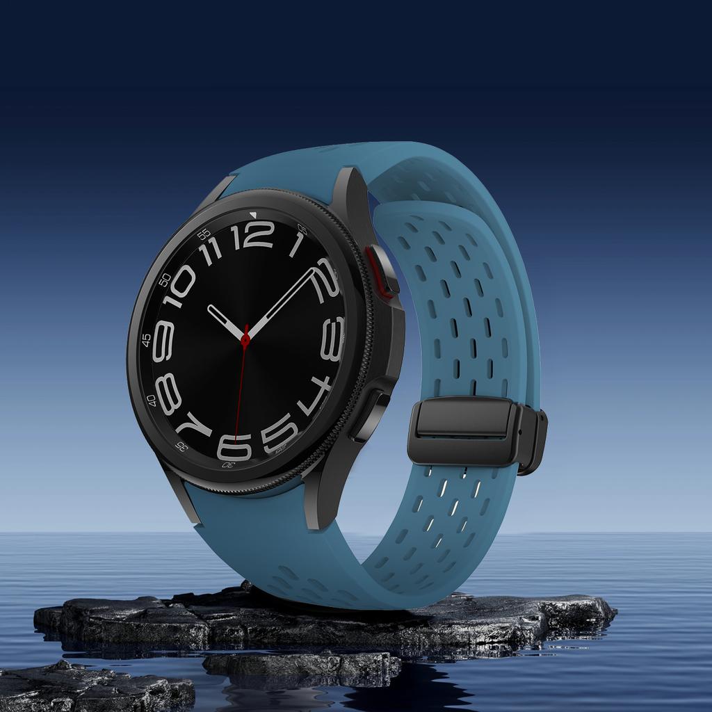 Магнитный ремешок без зазоров для Samsung Galaxy Watch 6 Classic 43мм 47мм Браслет для Galaxy 6/4/5 40 44мм 5 Pro Мягкий силиконовый ремешок
