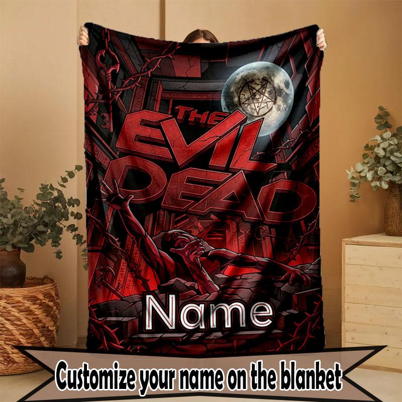 Custom Name Personalized The Evil Dead Print Blanket, Home Decor, Bedroom, Sofa, Camping, Couch, Gifts for Birthday Christmas