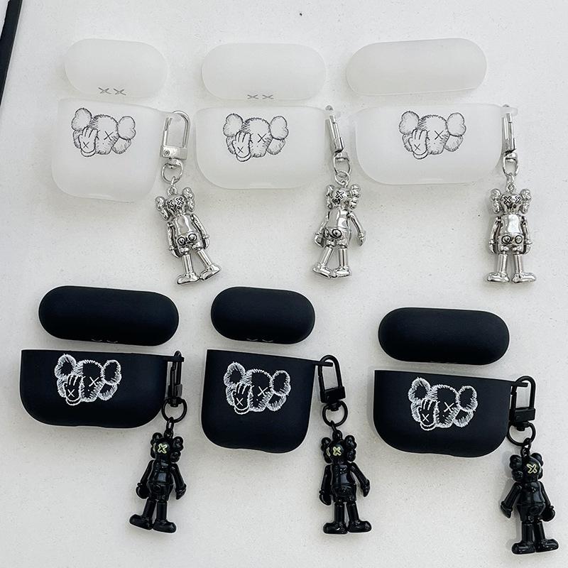 Line cover face tide bear pendant earphone case for AirPods pro1 apple 1/1/1/1st generation earphone cover