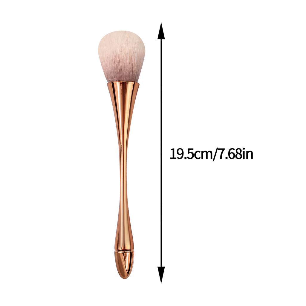 2pcs Rose Gold Professional Makeup Brush, Loose Powder Blush Brush, London Brush, Beginner's Daily Touch-up and Beauty Tool