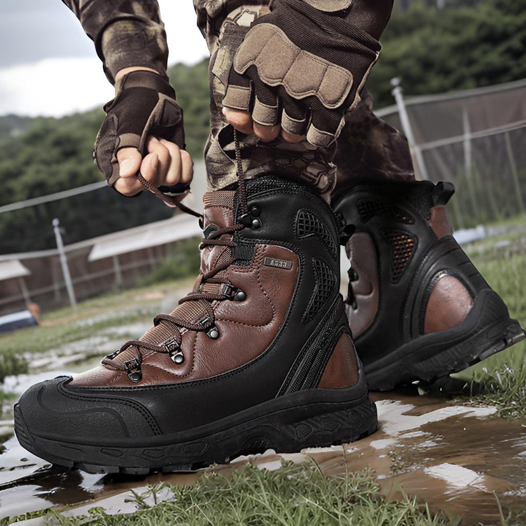 Модные мужские водонепроницаемые кожаные ботинки для пустыни, нескользящие, легкие, дышащие, нескользящие, для охоты и туризма, рабочие ботинки для мужчин