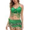 Tassel Latin Dance Top Shiny Stage Performance Top Charming Sequins Crop Top  Festivals