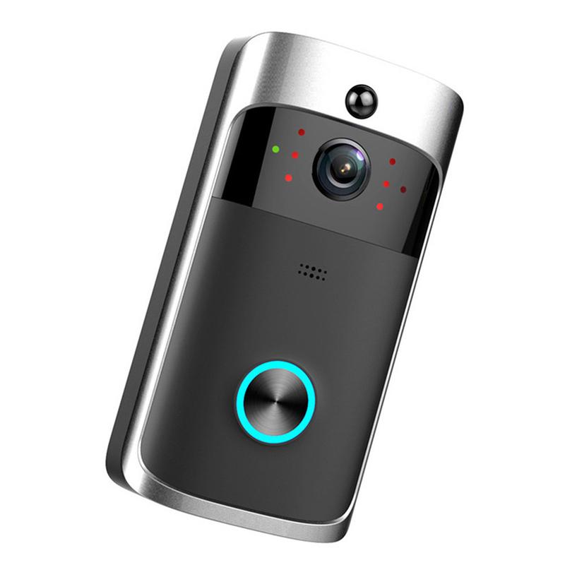 V5 Wireless Smart Doorbell PIR Detection 720P HD 166-degree Wide-angle Camera Doorbell Motion Sensing Security Protection Device