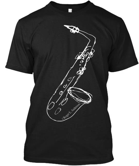 Saxophone Tee 100% Cotton T-shirt Mens Tees Top Made in the USA T-Shirt Tee Top Unisex