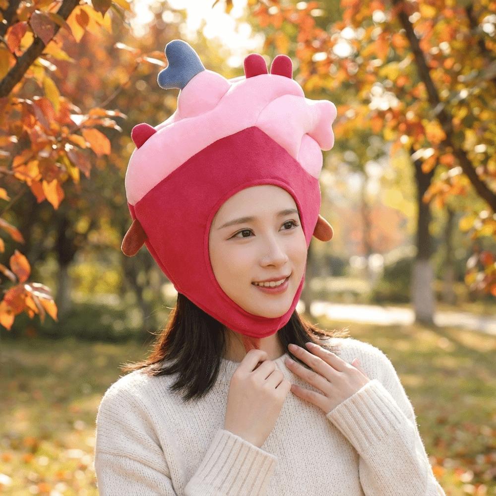 Cartoon Heart-Shaped Headgear Soft Comfortable Party Costume Head Cover Valentine's Day