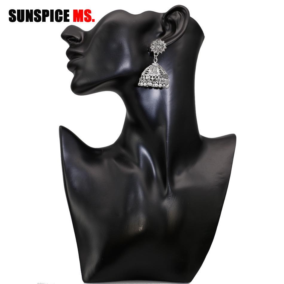 SUNSPICE MS индийские серьги для женщин, свадебные украшения, ретро винтажные цыганские квадратные полые серьги-колокольчики, египетские украшения