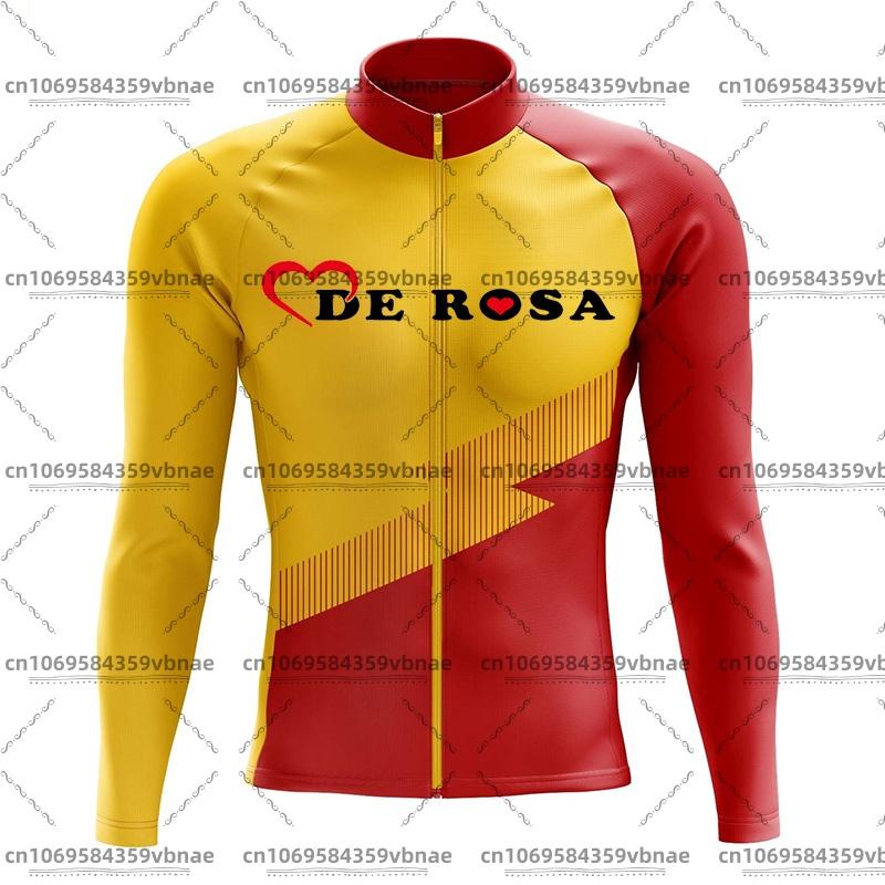 Велоформа De Rosa Мужская с длинным рукавом Велокостюм 19d Брюки с гелевой вставкой Осень MTB Maillot Ciclismo Велосипедная одежда