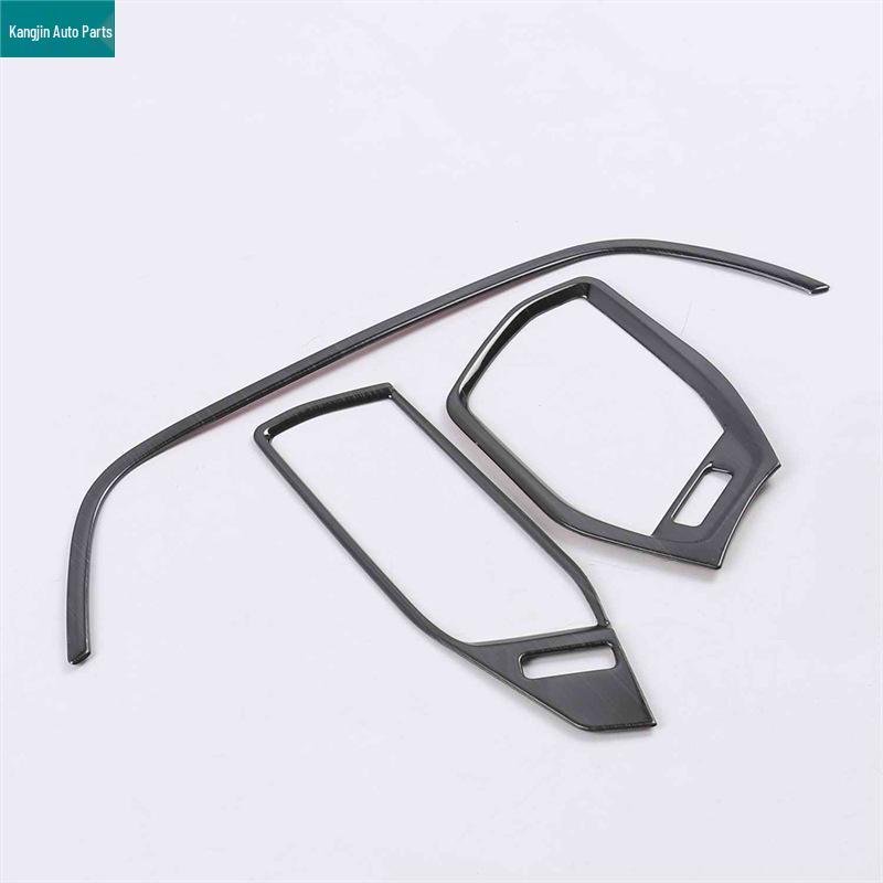 Black Titanium Stainless Steel Interior Mod Kit for 2019 Ford Focus: Glass Lift, Headlight & Steering Control