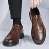 Fashion Men's Classic Retro Brogue Shoes Patent Leather Mens Lace-Up Dress Business Office Shoes Men Party Wedding Oxfords Sizes 38-44