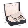 2 Layers Jewellery Box Organiser Small Home Travel PU Leather Earings Rings Jewelry Storage Case Women Portable Removal Tray