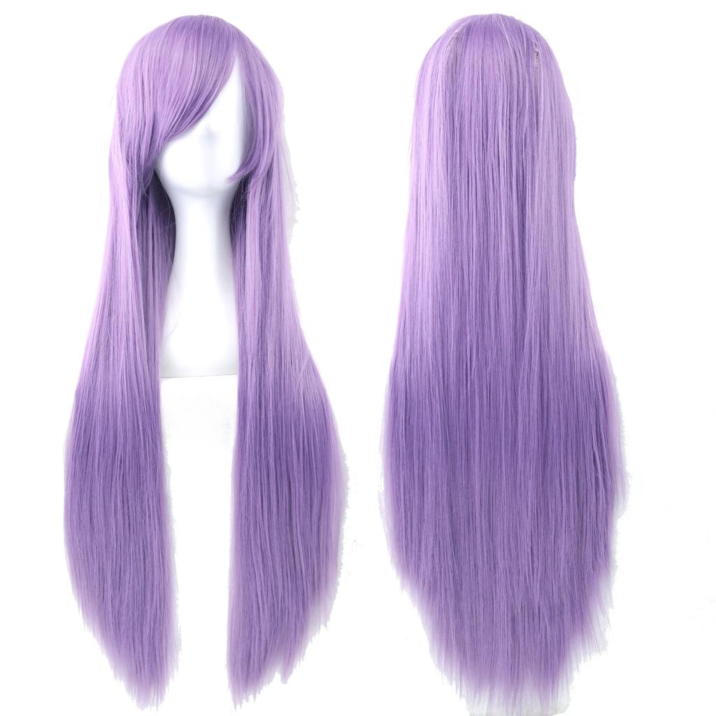 Professional 80cm Long Straight Wigs Pink Green Party Hair Accessories Synthetic Hair Cosplay Wig for Women