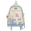 Star Schoolbag Женский рюкзак большой емкости Студенческий рюкзак с цветными блоками