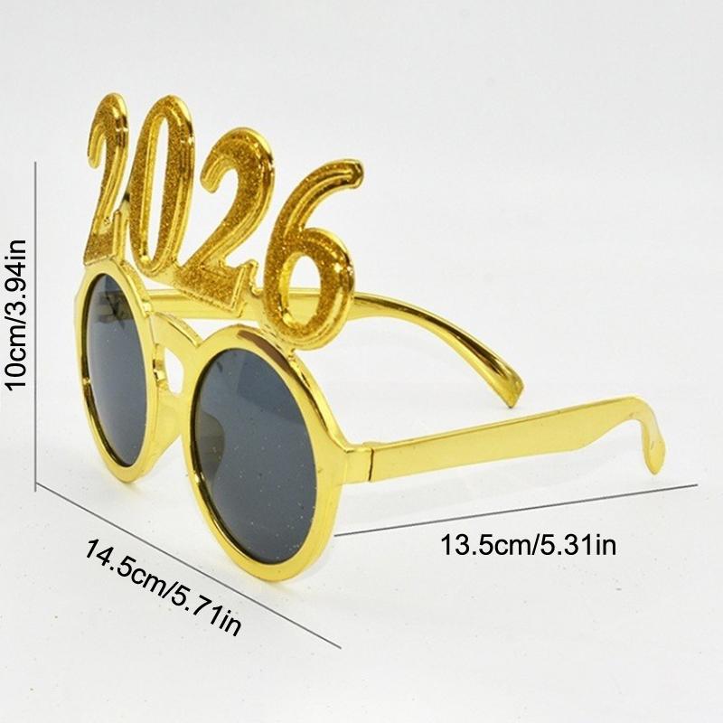2026 Номер Очки 2026 Счастливого Года Очки Бриллиантовые Блестящие Солнцезащитные Очки Косплей Реквизит Украшение для Рождественской Вечеринки Смешные Очки