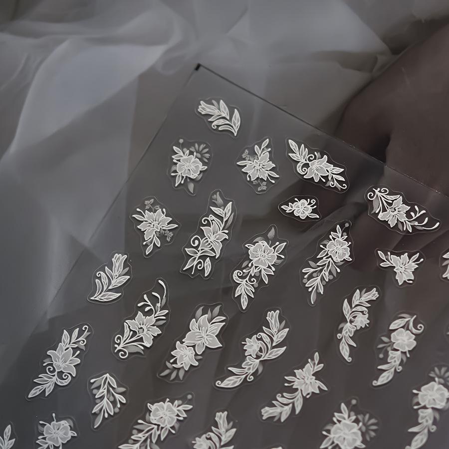 Тонкие прочные кружевные цветочные наклейки для ногтей. Изготовление своими руками креативных декоративных наклеек.