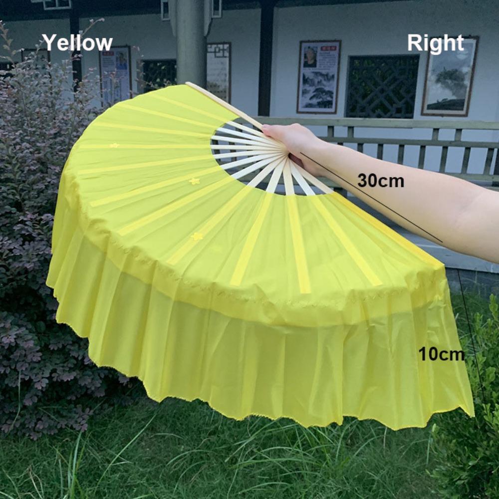 30см Бамбуковый Китайский Короткий Веер для Танца Живота 5 Цветов 10 Стилей Бамбуковые Веера 15см Полукруг Ручная Раскраска Шелка Взрослый Веер