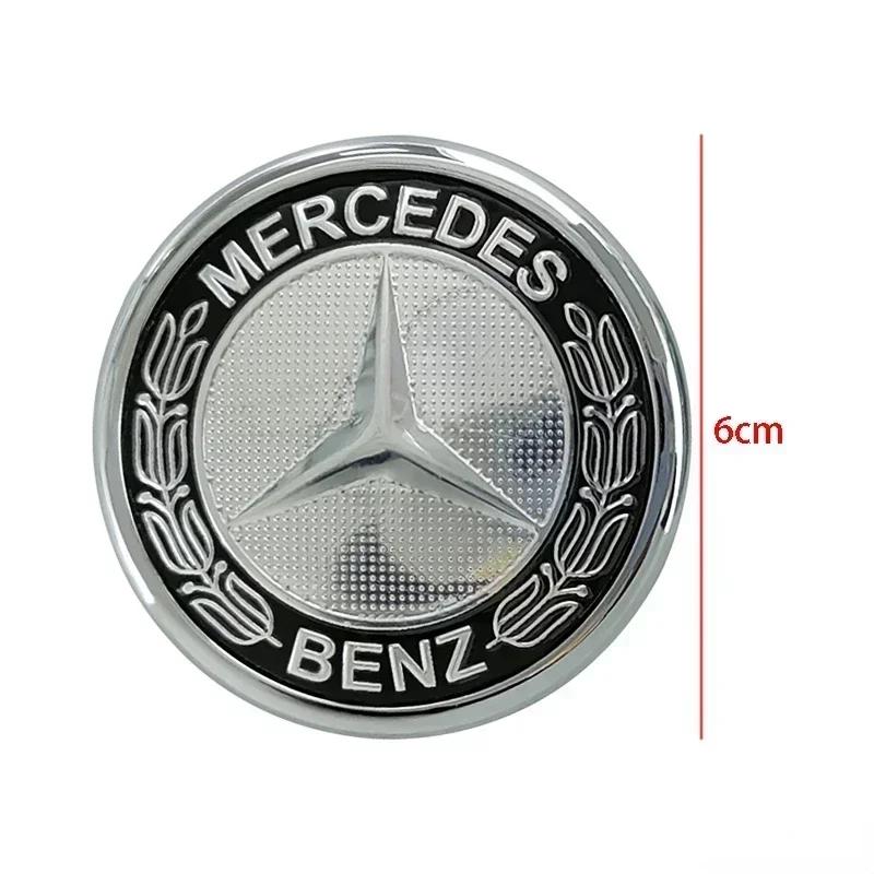 60mm Emblem Cover for Mercedes Benz W211 W212 W124 W140 W163 W202 W203 W204 W215 Car Rear Badge Sticker Trunk Logo Accessories QU3