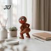 Small Figurines for Display 3D Printed Naked Gingerbread Man Figurine, Funny Twisting Butt Ornament Humorous Office Desk Accessories Christmas