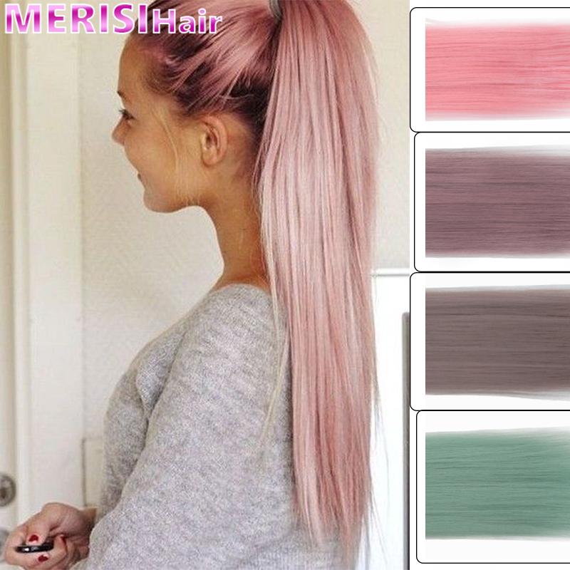 MERISIHAIR 22-дюймовые синтетические волосы, термостойкие прямые волосы с хвостиком, накладные волосы, наращивание волос, парик с конским хвостом