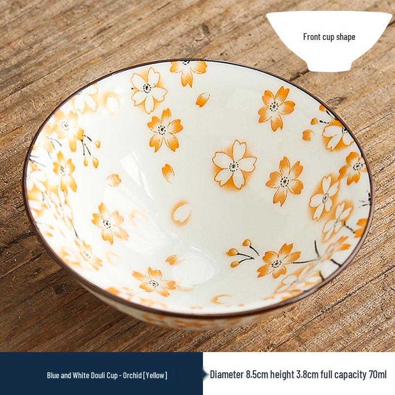 Двухцветная сине-белая фарфоровая чашка доули - Керамическая чашка мастера кунг-фу, Японская дегустационная чаша, Одинарная чайная чашка.