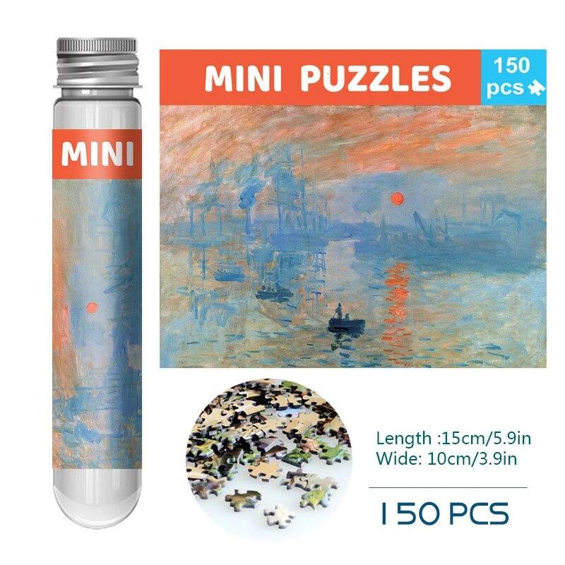 Monet - Sunrise Impression+Photo Frame 150 Mini Test Tube Puzzle World Famous Painting Series Travel Puzzle YC-M