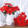 Home Vase Ornamental Poinsettia Bushes Artificial Flowers Christmas Decoration Simulation Bouquet Xmas Decor Christmas Bouquets