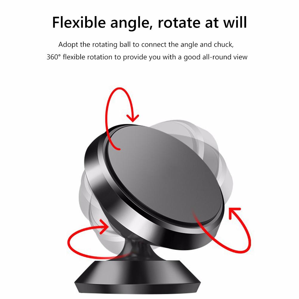 Магнитный держатель телефона, вращающееся на 360 градусов автомобильное крепление для телефона для iPhone 14 13 12 (черный)