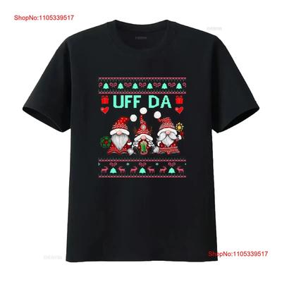 Norwegian Uff Da Christmas T Shirt Vintage Washed Graphic For Everyday Wear Homme Slightly Casu