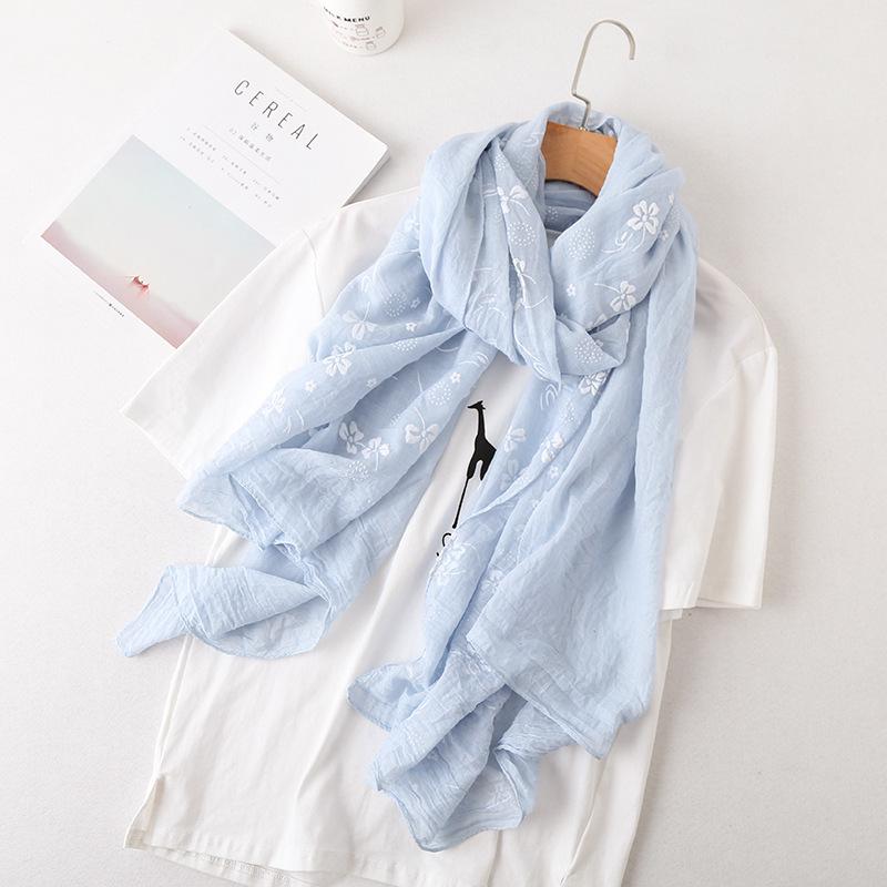 Spring/Fall Women Scarf Embroider Fashion Long Scarves Cotton Winter