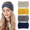 Осень Зима Повязка на голову Аксессуары для волос Грелка для ушей Повязка на голову Узел крест Повязка для волос Вязаная повязка на голову